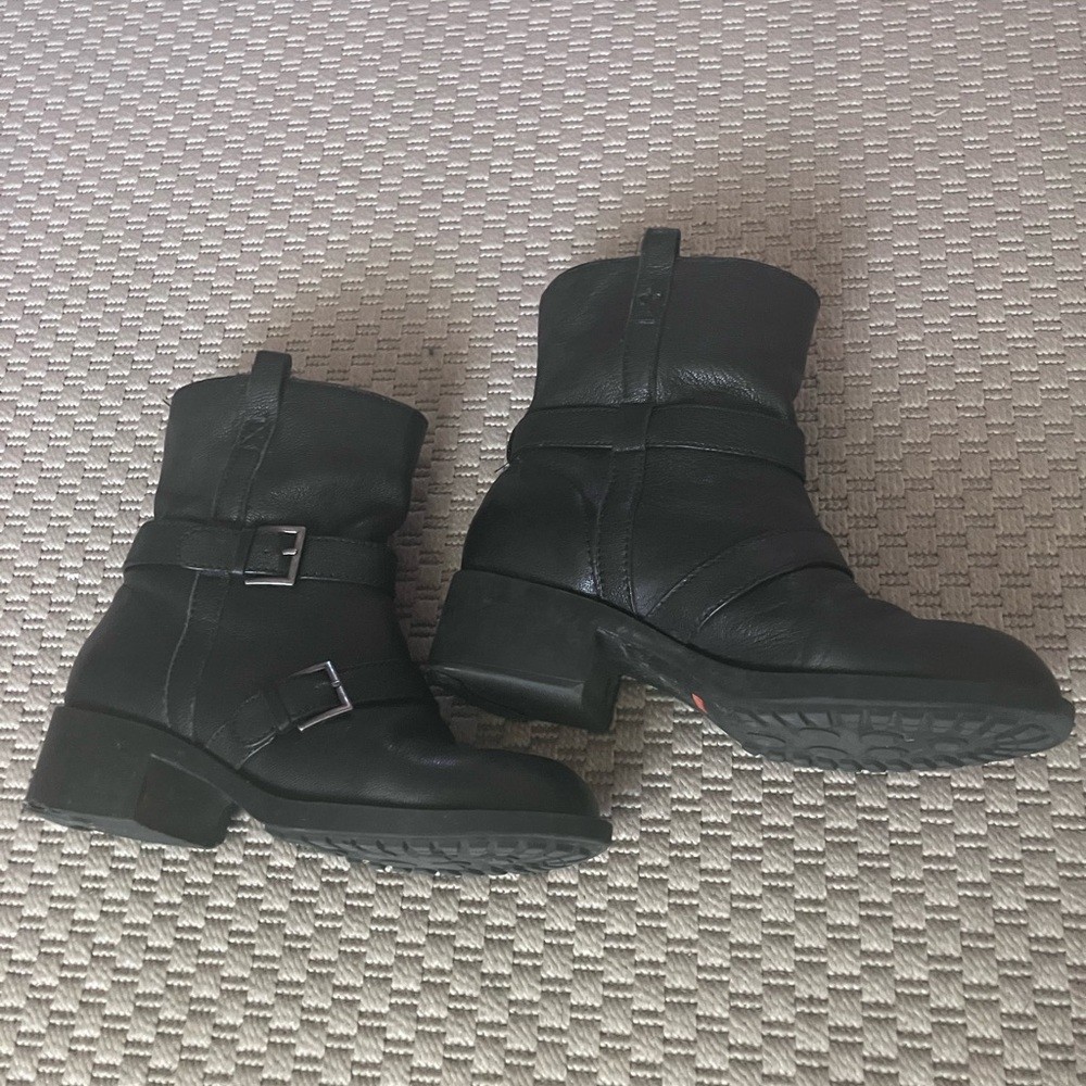 Cole Haan Black Leather Combat Boots